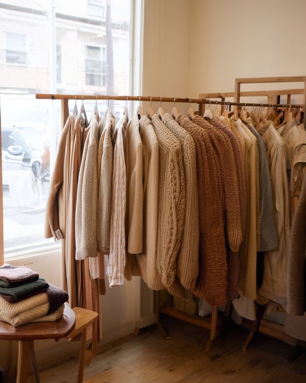 Clothes rail in an independent boutique