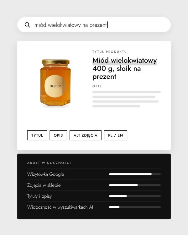 Karta produktu i wyniki audytu widoczności